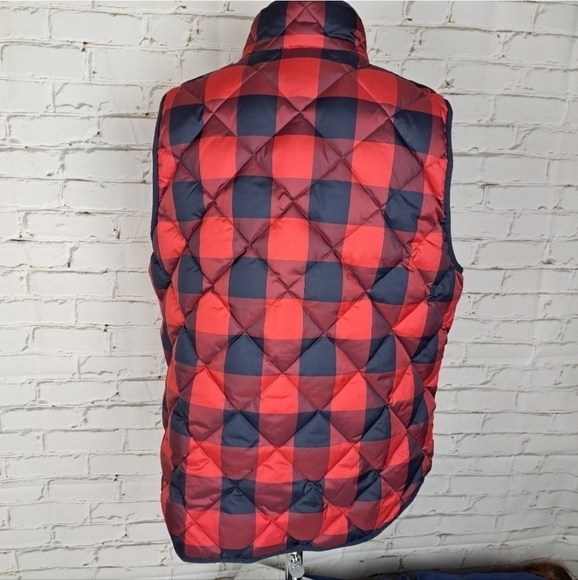 J. Crew Red and Black Plaid Vest - Picture 8 of 13